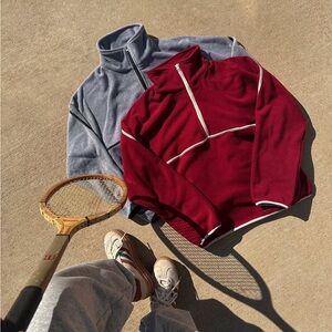 Gold hinge minimalistic half zip pullover fleece. Size XS! NWT!!! Red! Soo cute